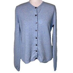 Pendleton Women’s 100% Lambswool Blue Cardigan Quiet Luxury Minimalist Classic S